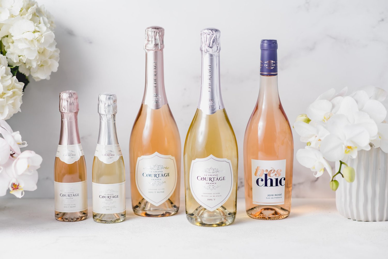 Le Grand Courtage bottles on a shelf